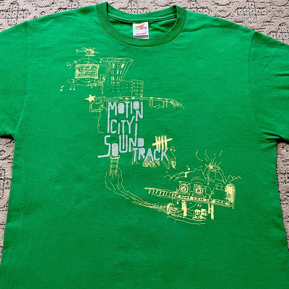 🎸 '03 Motion City Soundtrack Band I Am The Movie Debut Album Vintage Green Tee